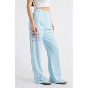 The Mayfair Group Life is Sweet Waffle Knit Wide Leg Sweatpants Sz XXL Blue NEW